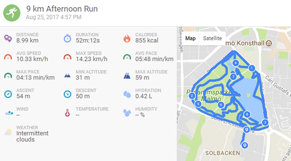 Running 9 km 2017-08-25